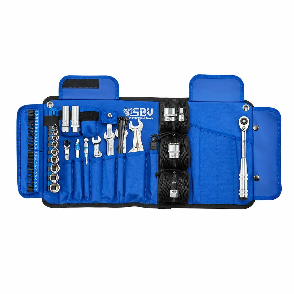Honda CRF250L and CRF300L Rally complete tool set with Basic Set, H14, 19 mm and 24 mm sockets, heavy-duty bit holder and light ratchet